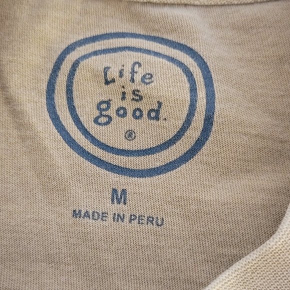 Life is Good Happy Hour Campfire Dog Smiley Jake Hot Drink SS M - Picture 4 of 10